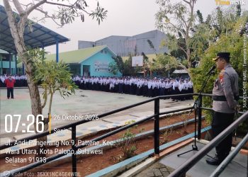 Apel Pagi SMPN 1, Kapolres Palopo Edukasi Bahaya Narkoba, Bullyng, Tawuran Dan Menerapkan Tertib Berlalu Lintas